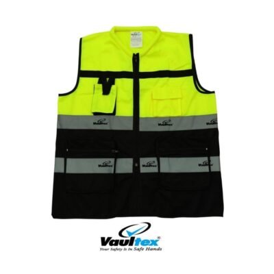 DLM-Half Sleeve Executive Vest: Vaultex,180 GSM,Yellow/Black