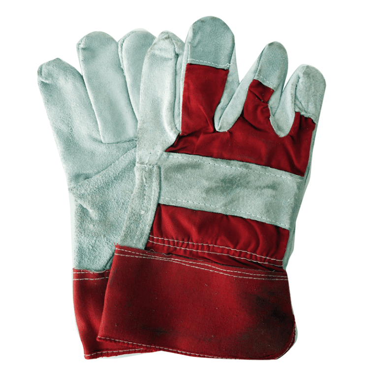 Grey/Red-Safety-Leather-Gloves: It Safe