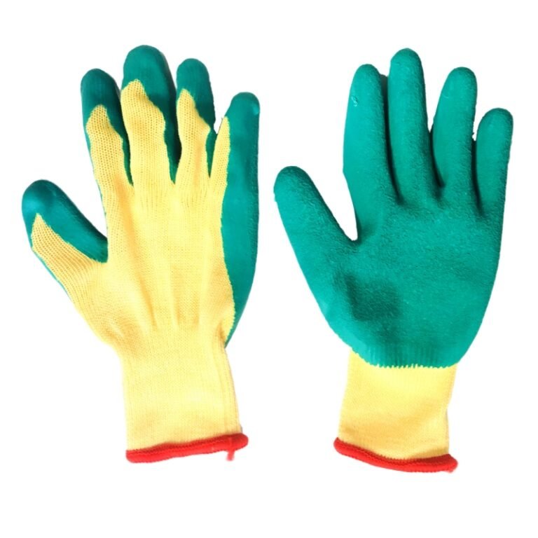 Green-Latex-Coated-Cotton-Safety-Gloves: Safety-First