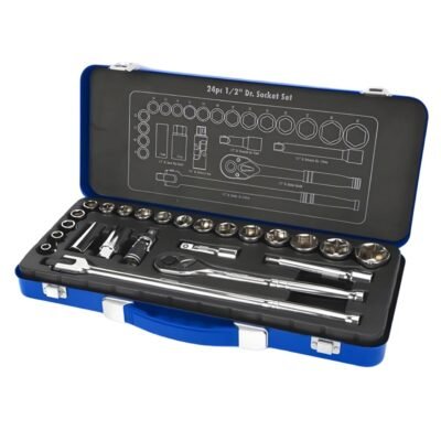 6 Point 1/2", 8-32MM 24PCS Socket Set