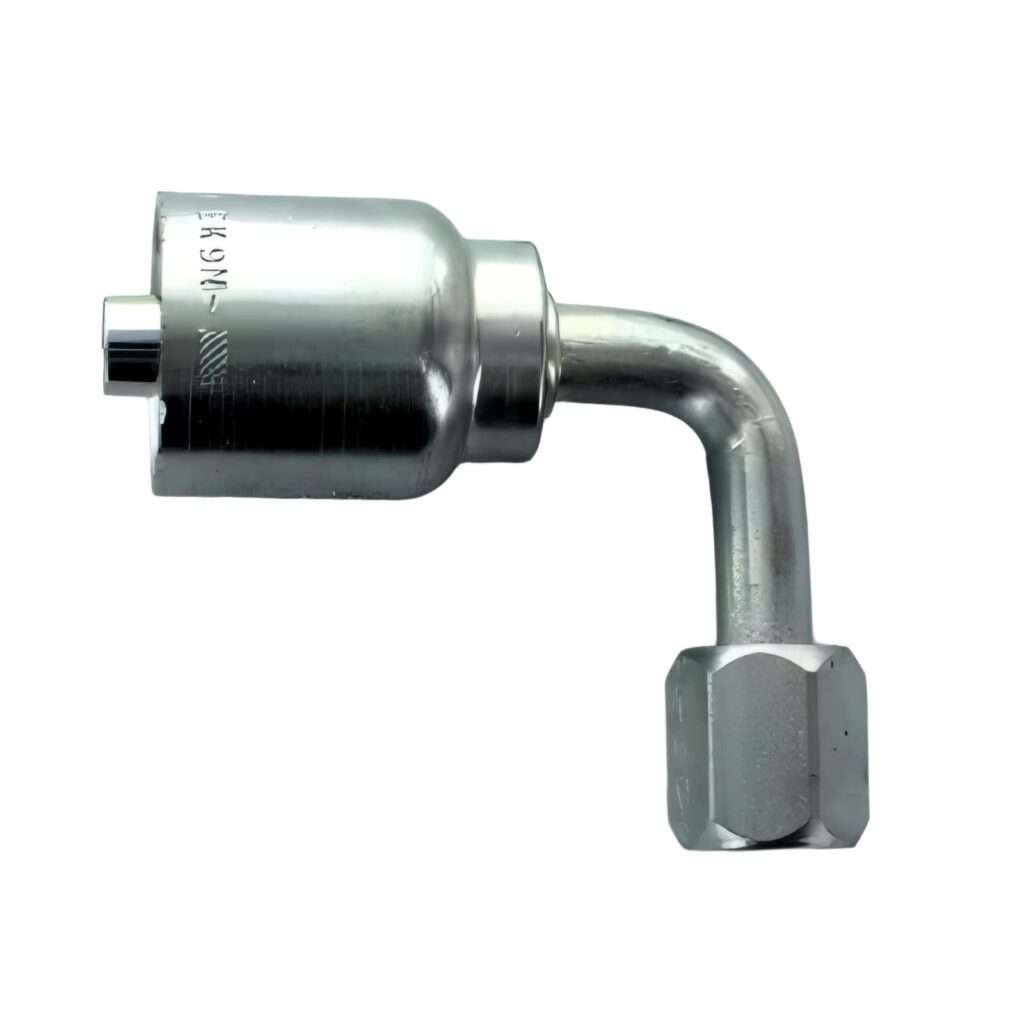 3/8 inch, (1L943-6-6) Swivel 90° Elbow Medium Drop Hydraulic Fitting