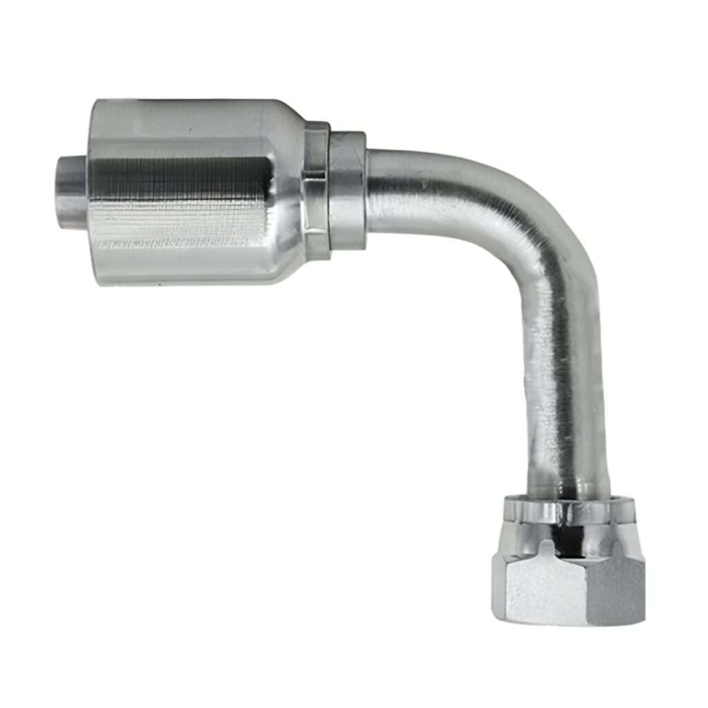 24291L-16-16-5", ORFS Female Swivel - 90° Elbow - Long Drop Fitting (1")