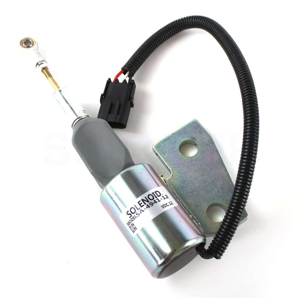 12V Fuel Shut Off Solenoid 3932529 3939700 SA-4756-12 SA-4891-12 for Cummins 6BT5.9 4BT5.9 Hyundai R130 R170 Stop Solenoid Valve Engine Excavator